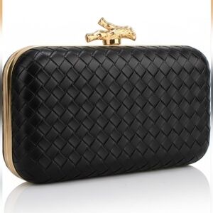 NEW! Gorgeous Black Woven Clutch Purse